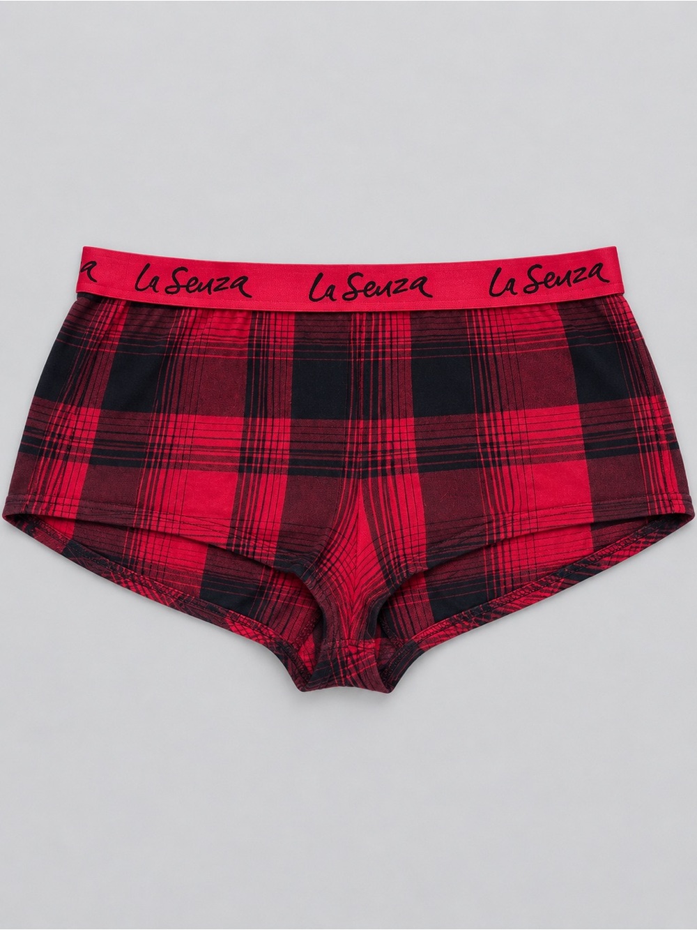 🍒3/33$ La SENZA Red & Black Plaid Boyshorts with Branded Waistband